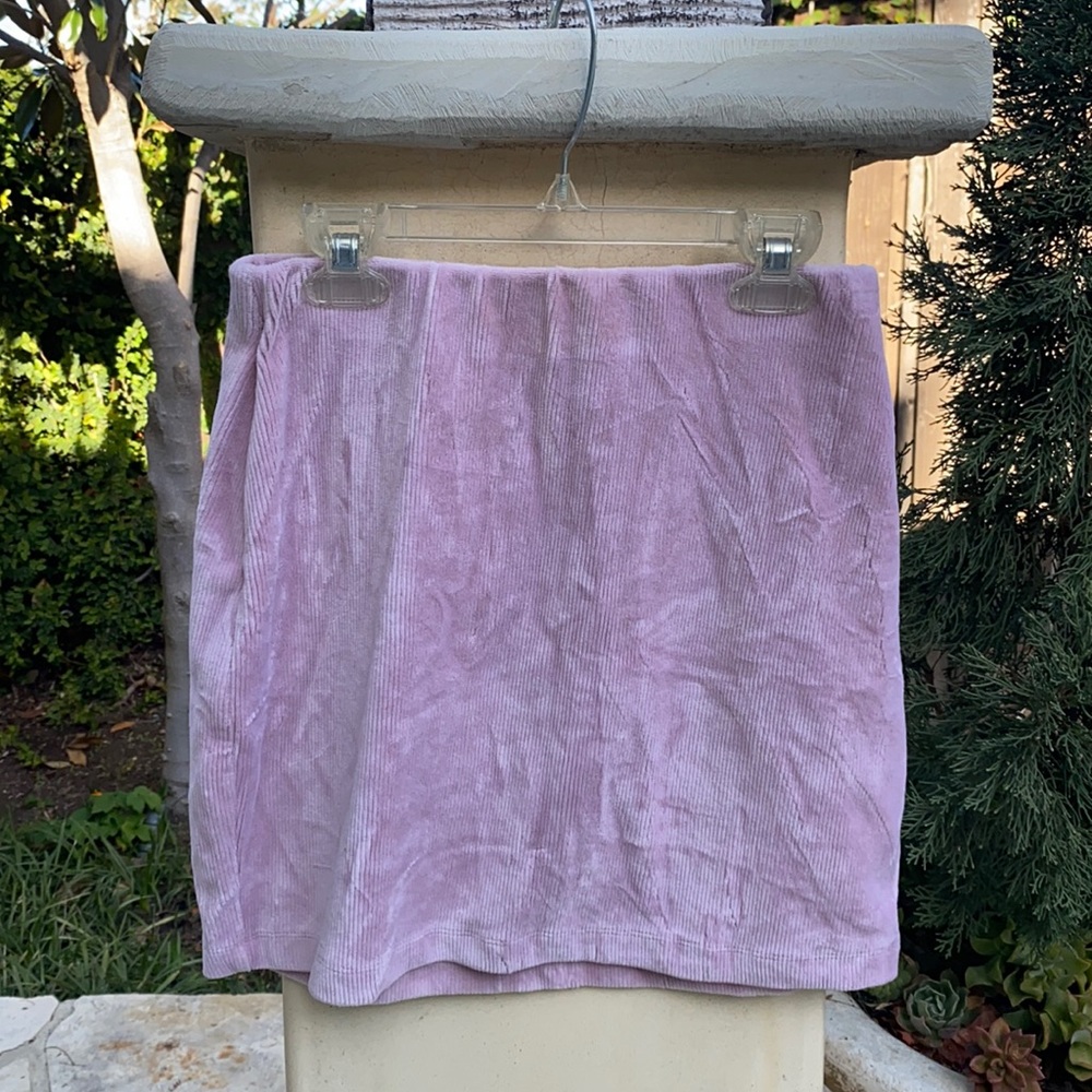 Pink Velvet Mini Skirt